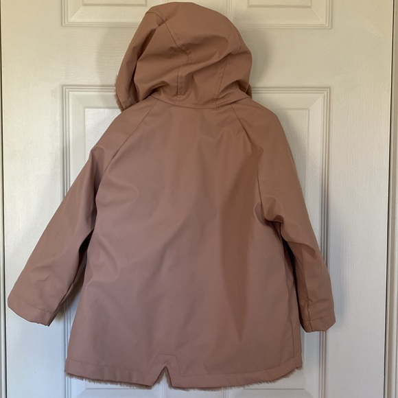 Zara kids water repellent rain jacket size 3-4years color pink - Picture 5 of 6